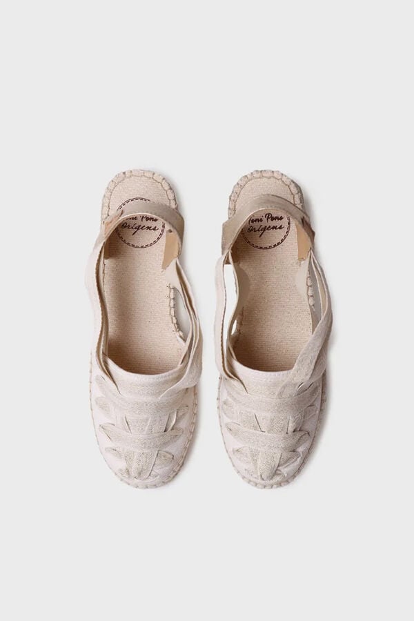Toni Pons Espadrille cunha meia com fitas bege