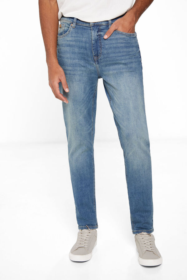 Springfield Jeans slim lavado medio oscuro turquesa