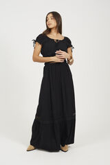 Brave Soul Saia longa com renda preto