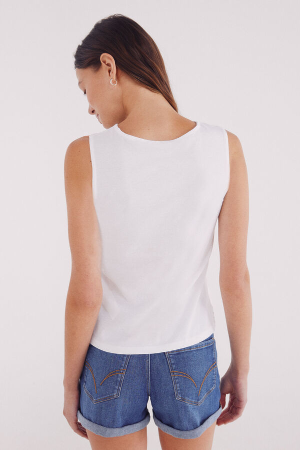 Springfield Camiseta com flores de renda branco