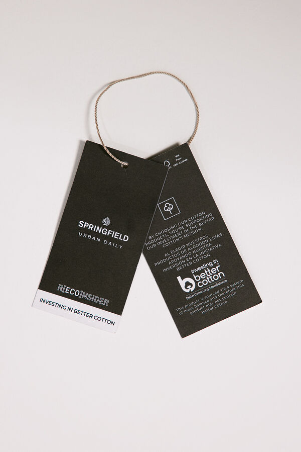 Springfield Camisa dobby color azul