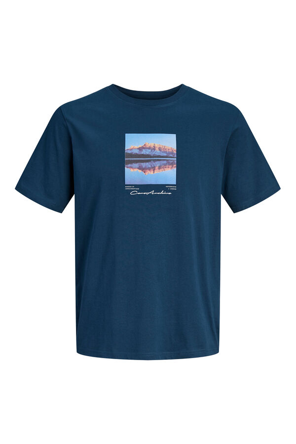 Jack & Jones PLUS Camiseta b&aacute;sica con estampado azul