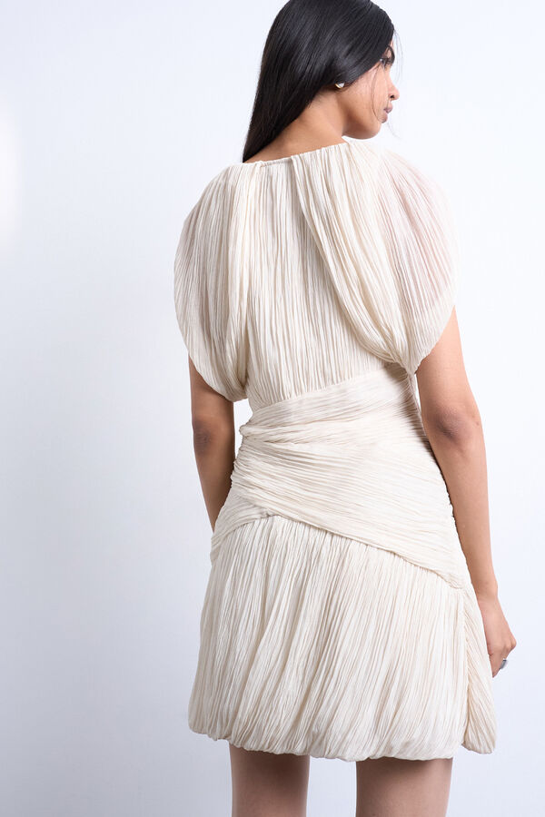 Topshop Vestido curto com detalhe franzido branco