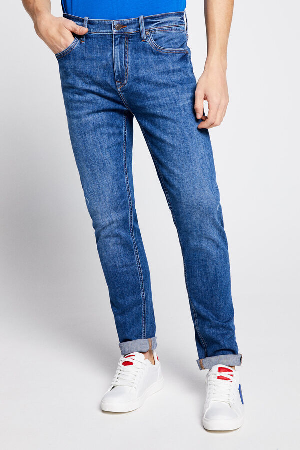 Springfield Jeans ligero slim lavado medio oscuro azul medio