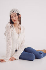 Springfield Cardigan largo punto pointelle nude