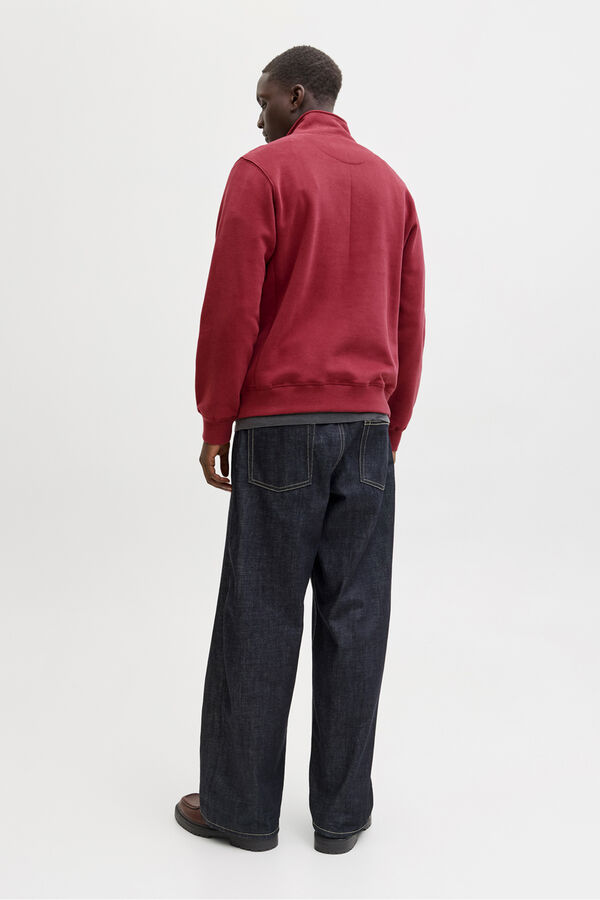 Jack & Jones Sudadera cuello cremallera rojo