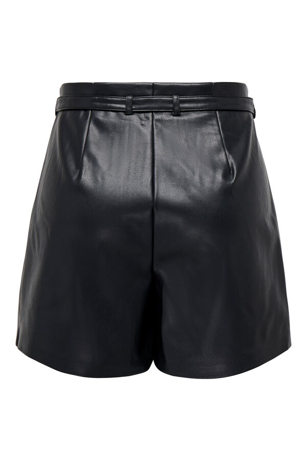 Only Shorts de polipiel negro