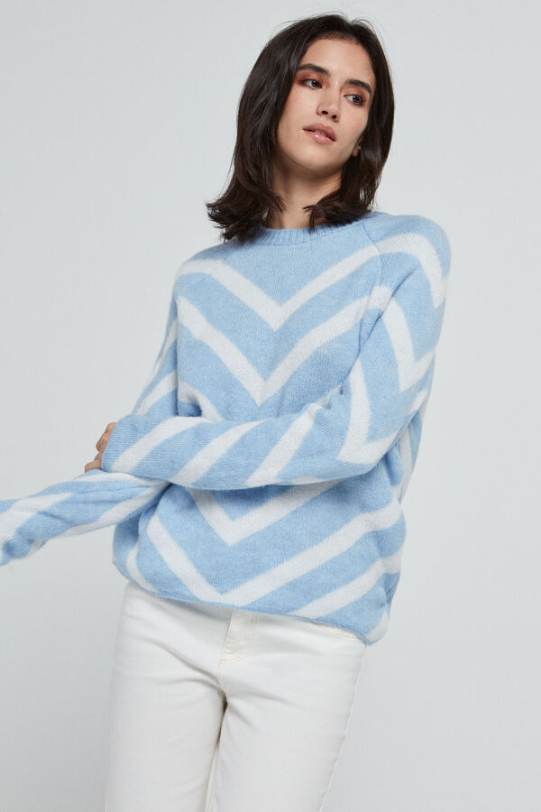 Only Jersey con estampado geom&eacute;trico azul