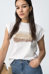 Tiffosi Camiseta com renda branco