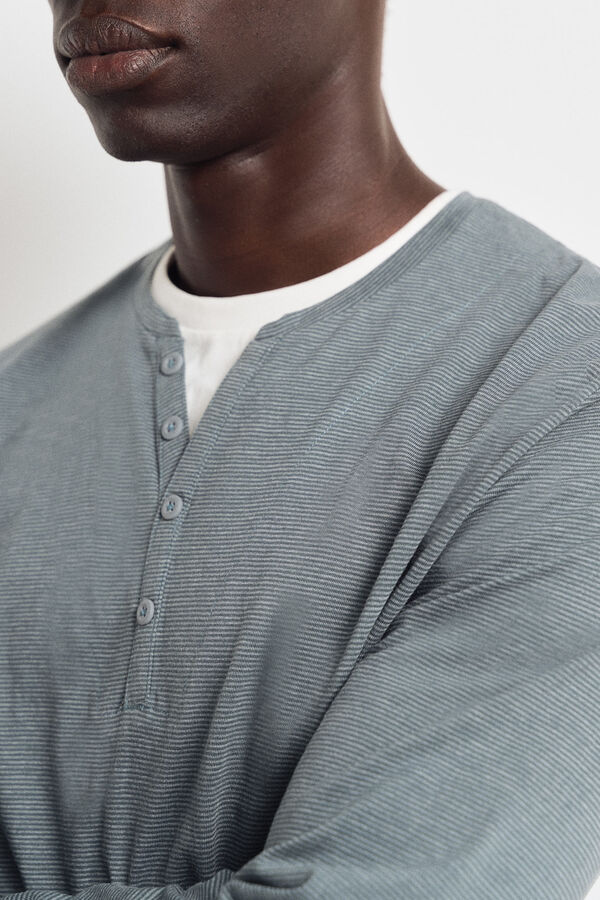 Springfield Camiseta manga larga cuello panadero rayas azul