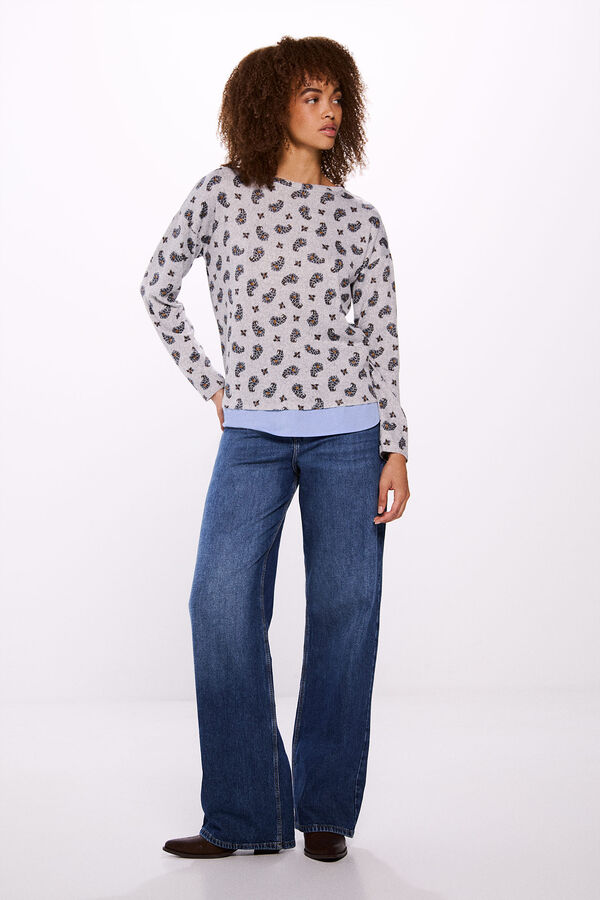 Springfield T-shirt estampada combinada cinzento