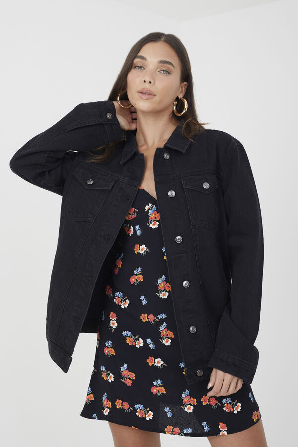 Brave Soul Chaqueta vaquera oversized negro