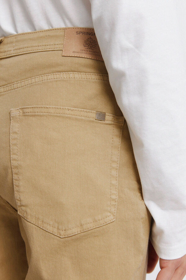 Springfield Pantal&oacute;n 5 bolsillos lavado slim fit beige