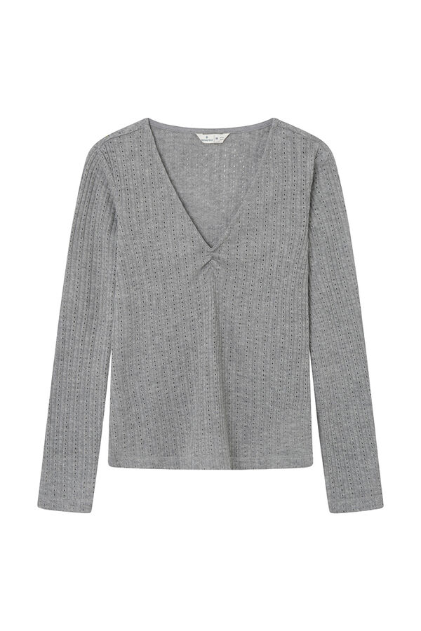 Springfield Camiseta decote com decote em bico cinzento