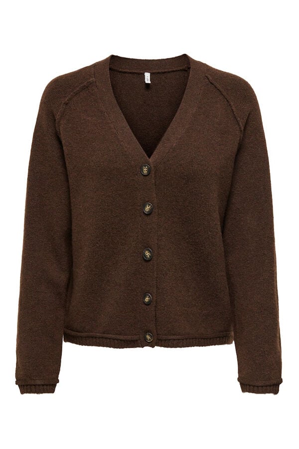 Only C&aacute;rdigan con botones marr&oacute;n