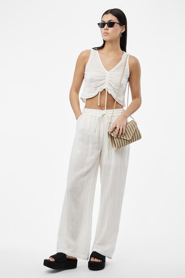 Pieces Top sin mangas 100% algodón blanco