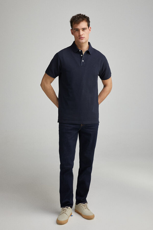 Springfield Polo piqu&eacute; contraste tapeta slim fit azul