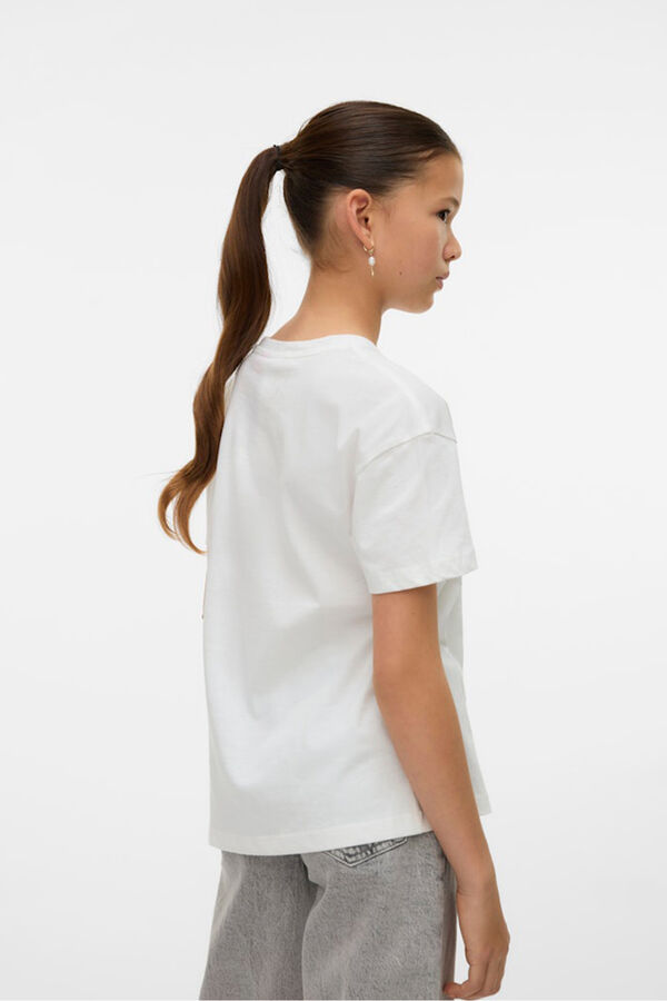 Vero Moda Girl Camisola algod&atilde;o manga curta branco
