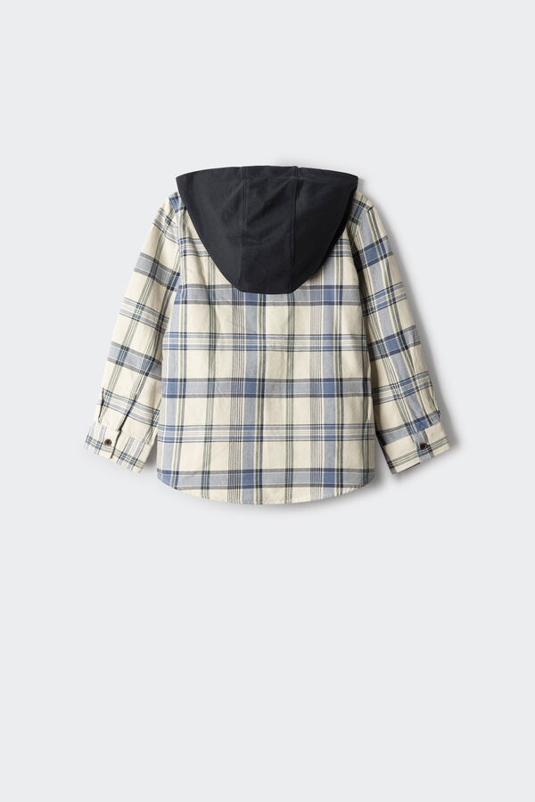Springfield Kids Camisa cuadros capucha ni&ntilde;o blanco