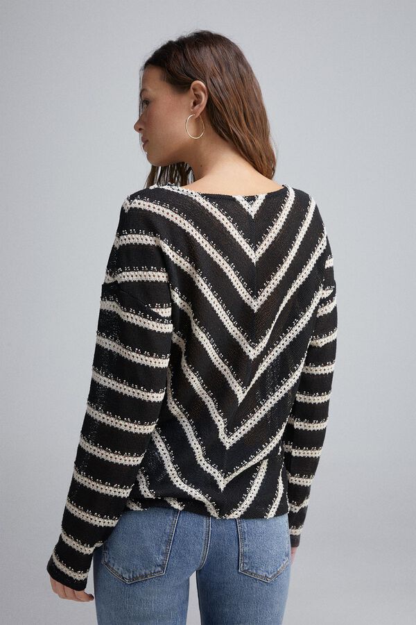 Springfield Camiseta estructura chevron negro