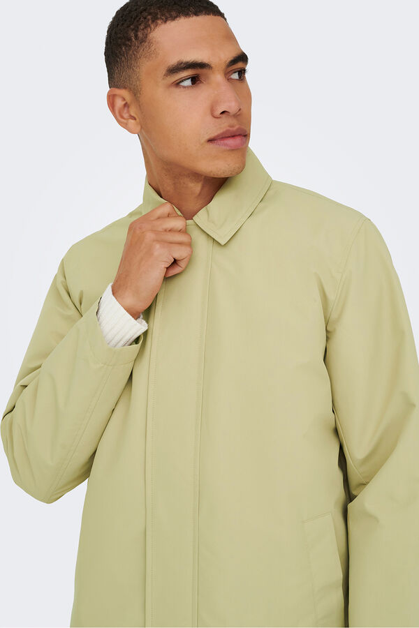 Only & Sons Gabardina cierre de cremallera gris