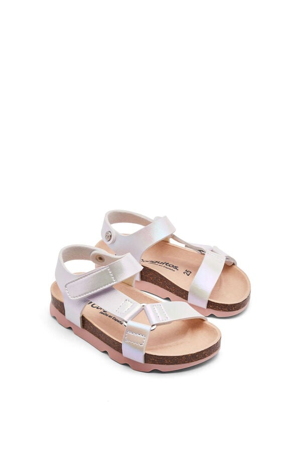 Conguitos Sandalias Bio Tiras Iridiscente blanco