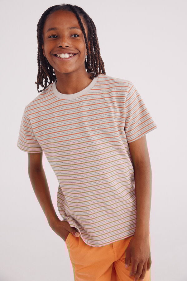 Springfield Kids Camiseta multiraya ni&ntilde;o beige