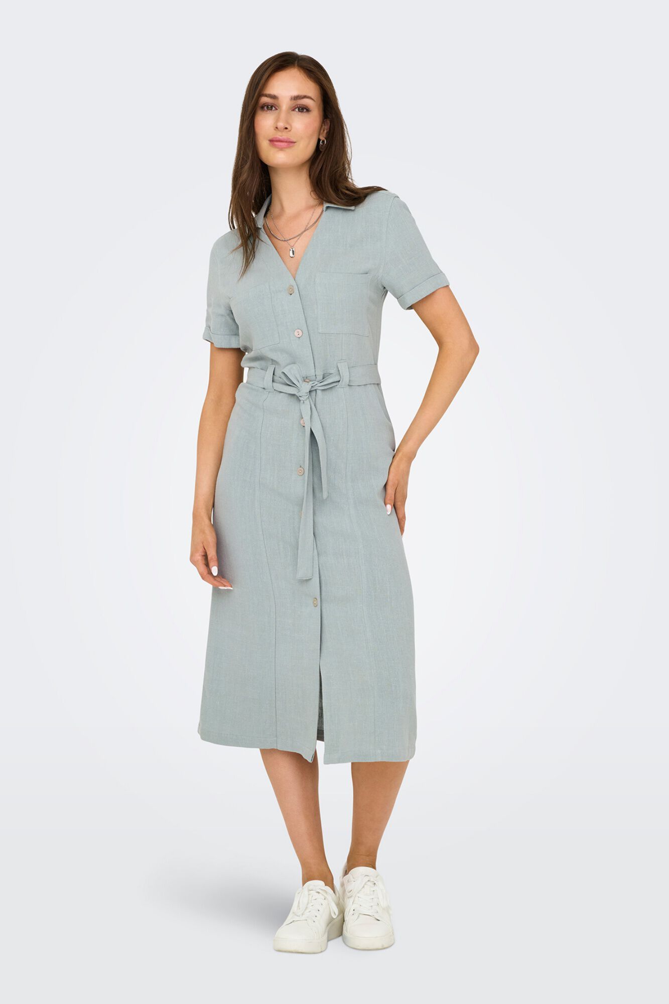 Only Vestido midi camiseiro