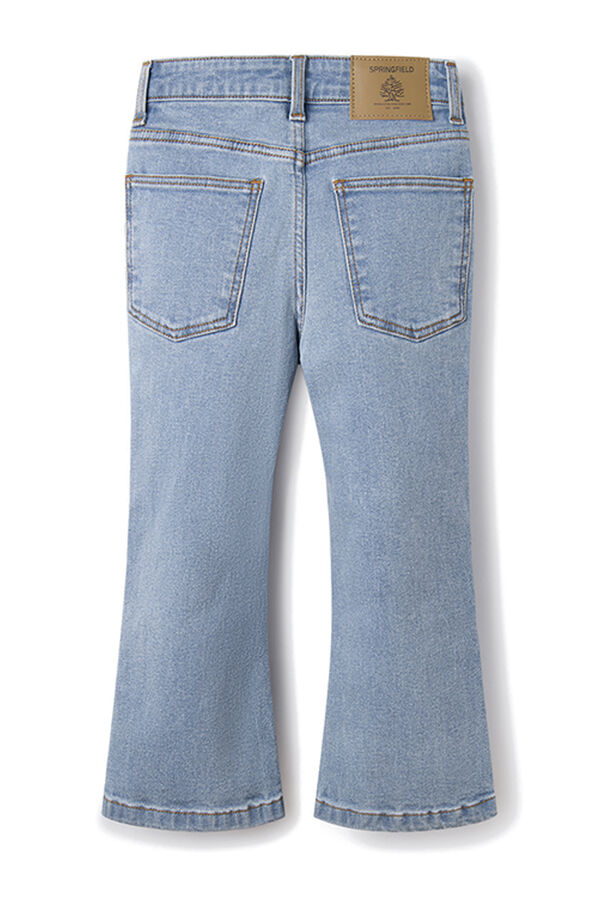 Springfield Pantalón denim flare niña azul medio