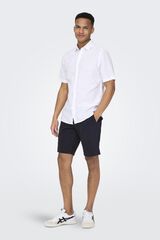 Only & Sons Bermudas com cinto azul