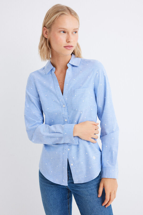 Springfield Camisa Oxford algod&oacute;n azul