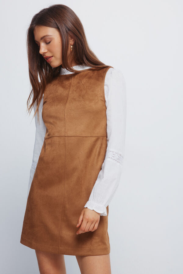 Springfield Vestido corto evas&eacute; antelina nude