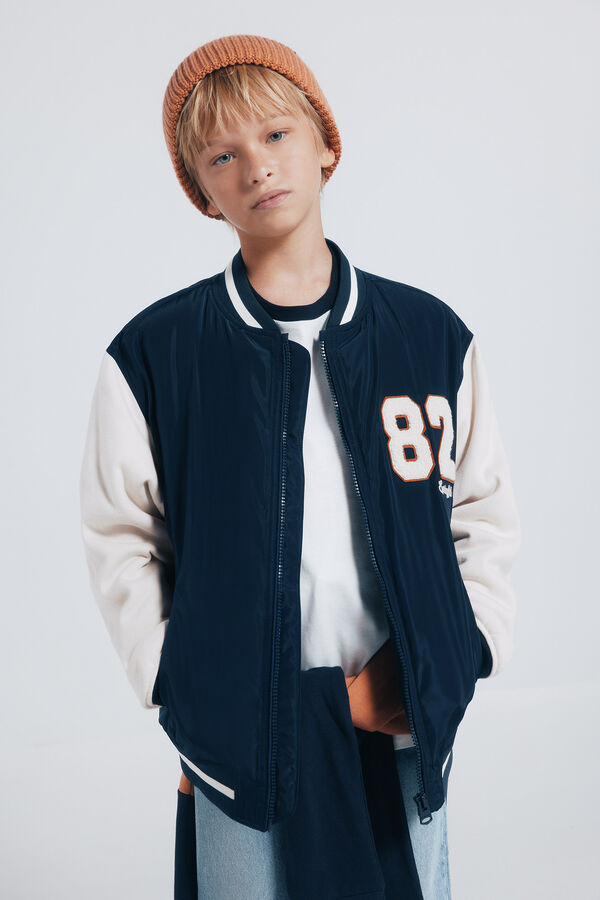 Springfield Kids Jaqueta de beisebol universit&aacute;ria masculina azul