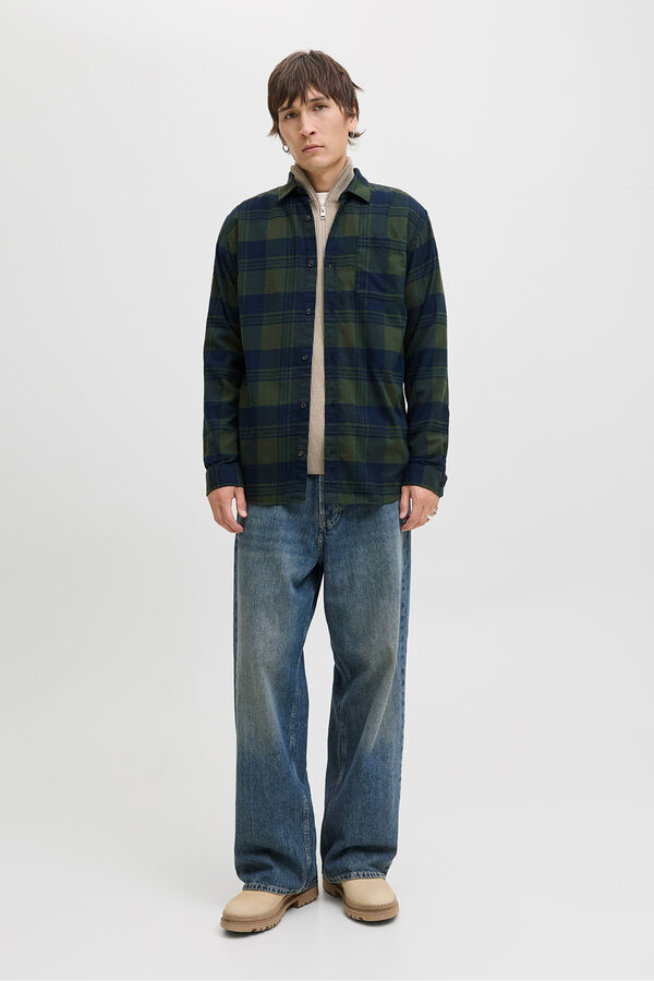 Jack & Jones Camisa regular fit cuadros verde