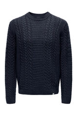 Only & Sons Suéter de malha masculino de regular fit azul