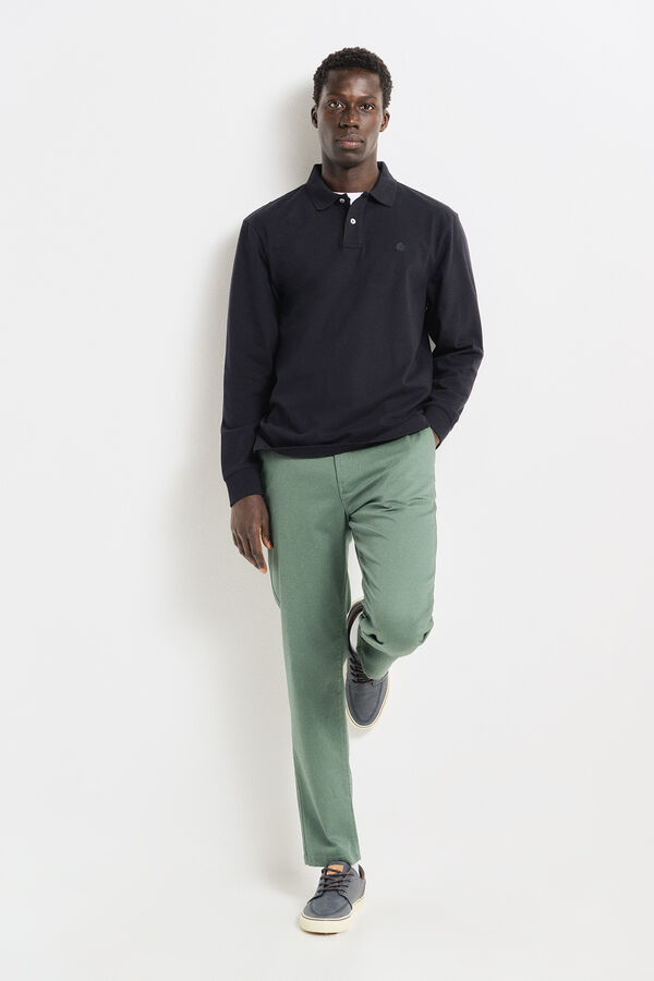 Springfield Polo b&aacute;sico manga larga Springfrield azul