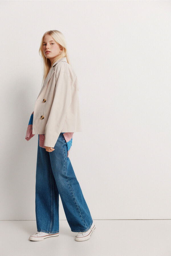 Springfield Kids Jeans culotte para menina azul