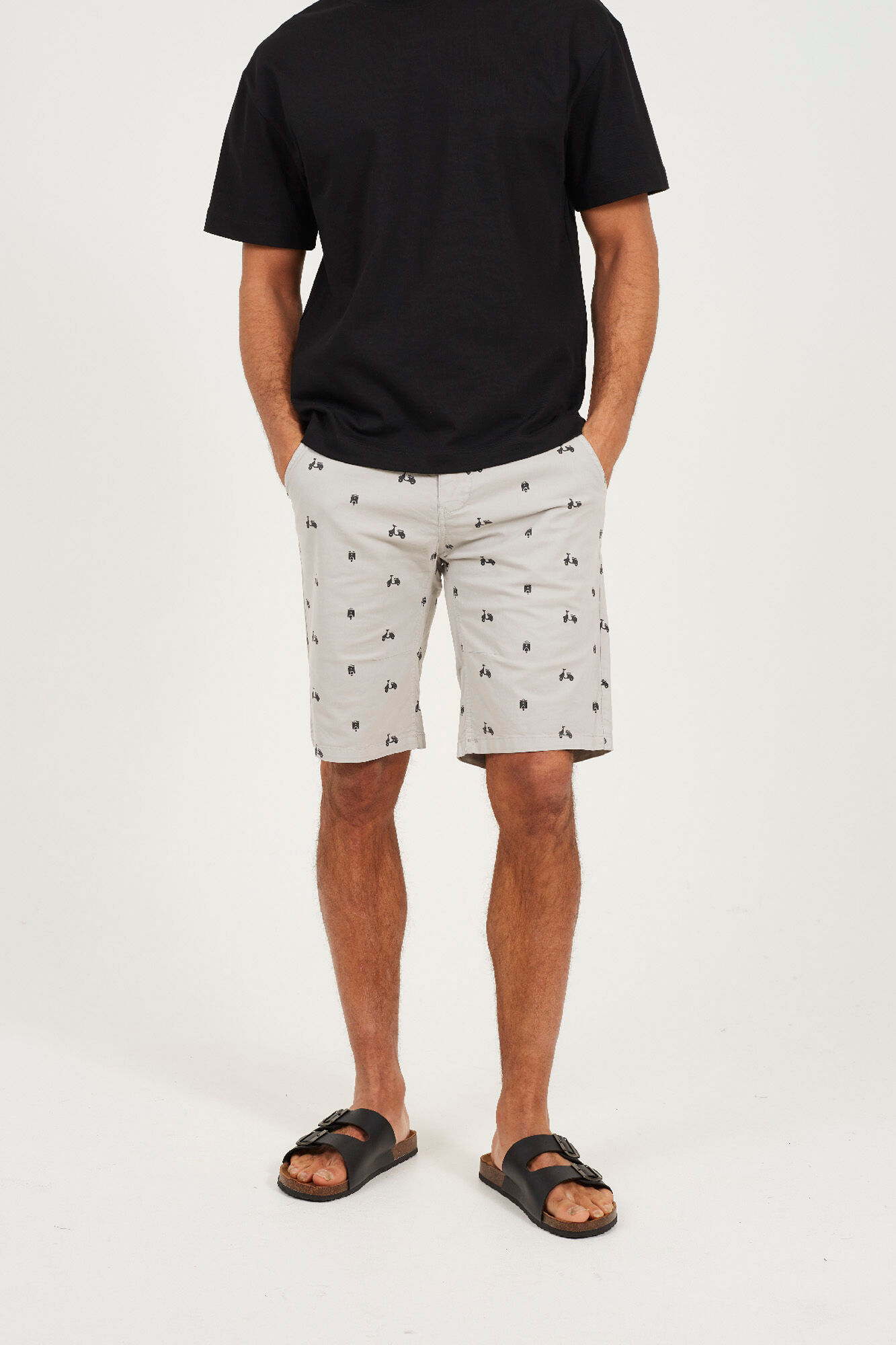 Brave Soul Shorts estampado com cinco bolsos