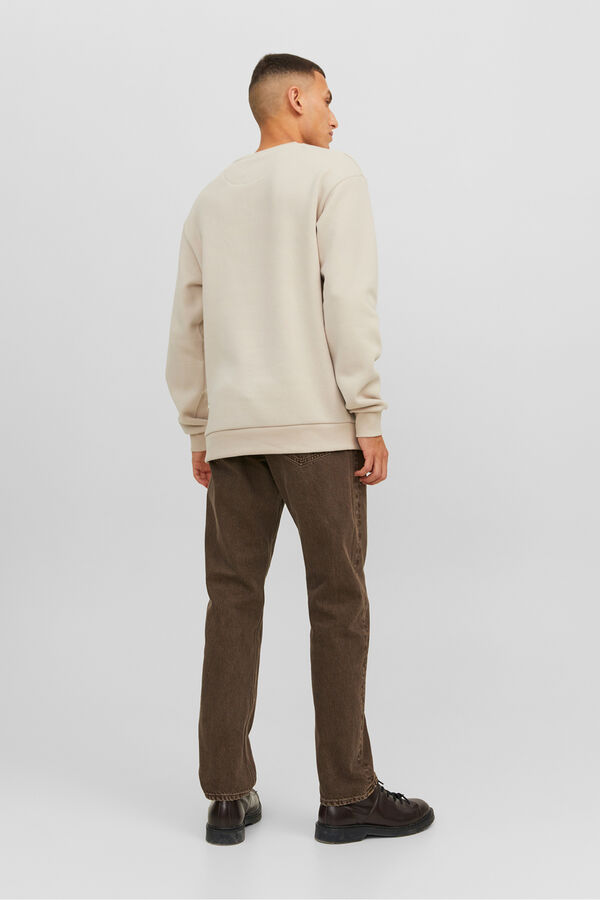 Jack & Jones Sudadera b&aacute;sica cuello redondo gris