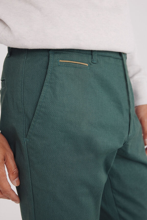 Springfield Cal&ccedil;a cal&ccedil;as chino slim fit com micro estampa verde