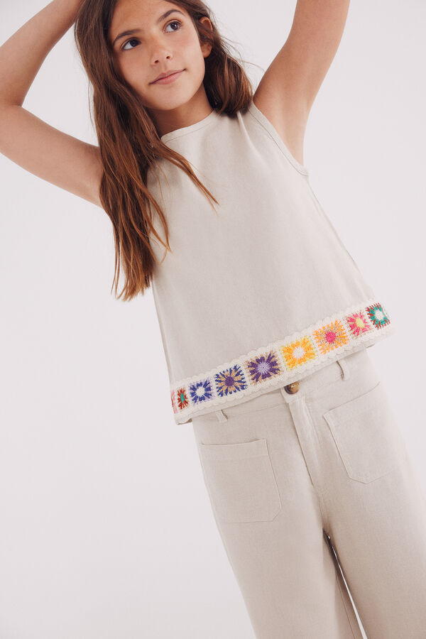 Springfield Kids Cal&ccedil;as linho menina branco