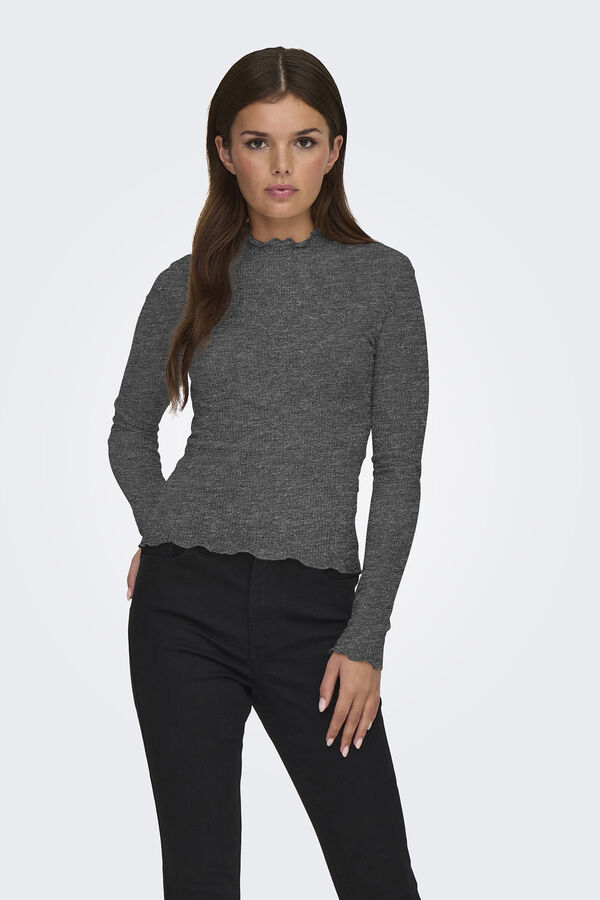 Only Su&eacute;ter manga larga gris