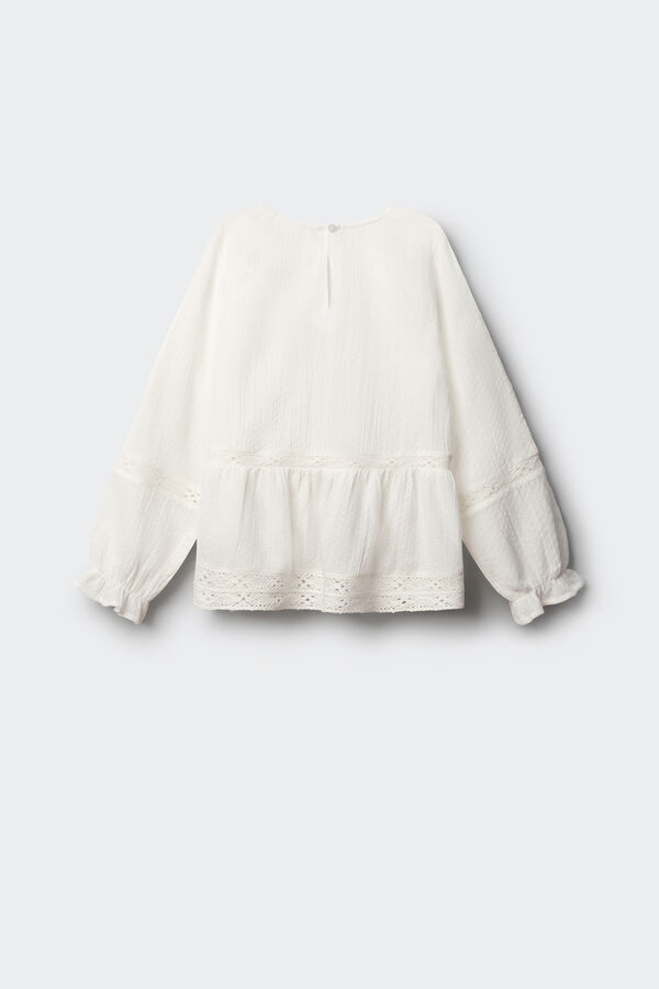 Springfield Kids Blusa blanca bordados ni&ntilde;a blanco