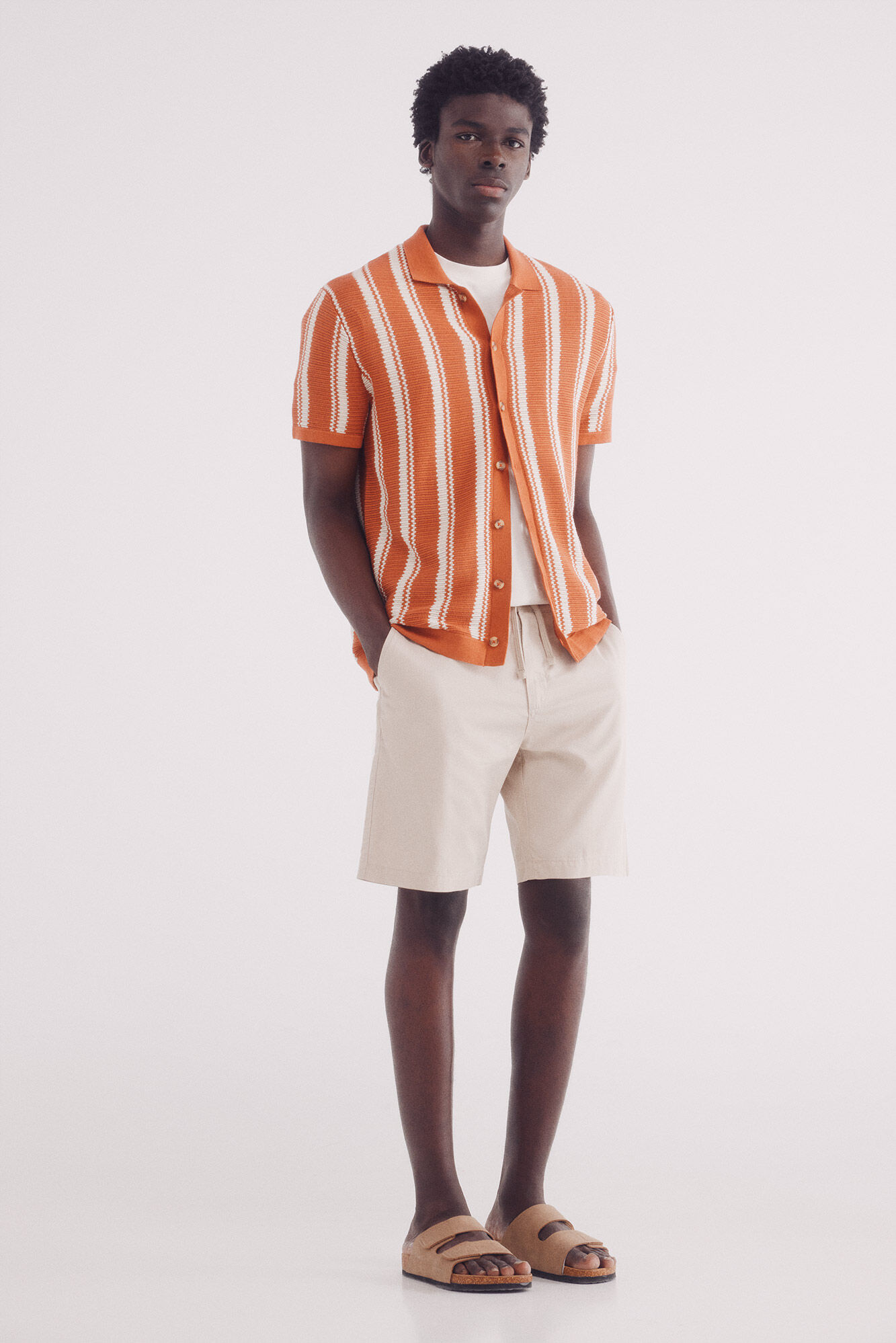 Springfield Bermuda piqu&eacute; rayas comfort slim fit