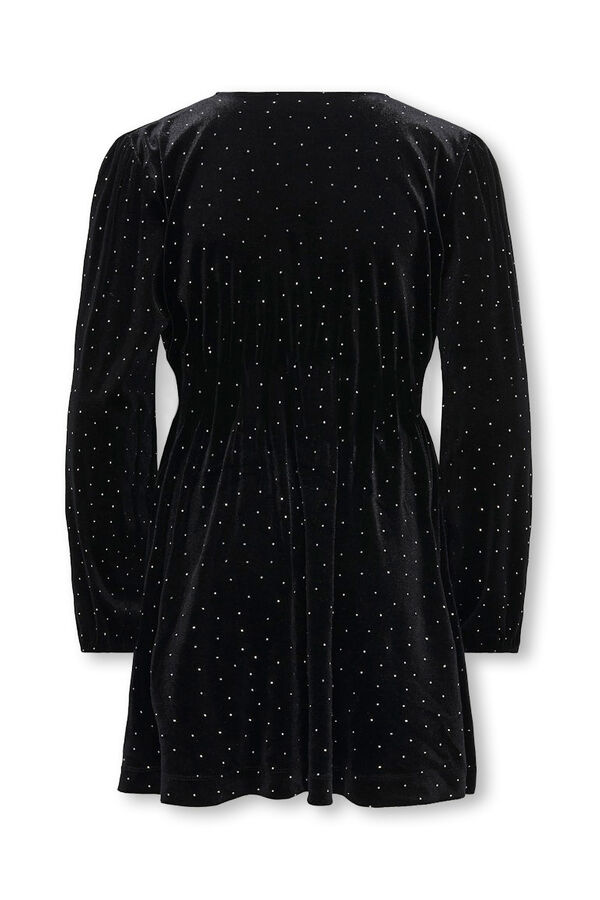 Only Girls Vestido curto com brilhantes preto