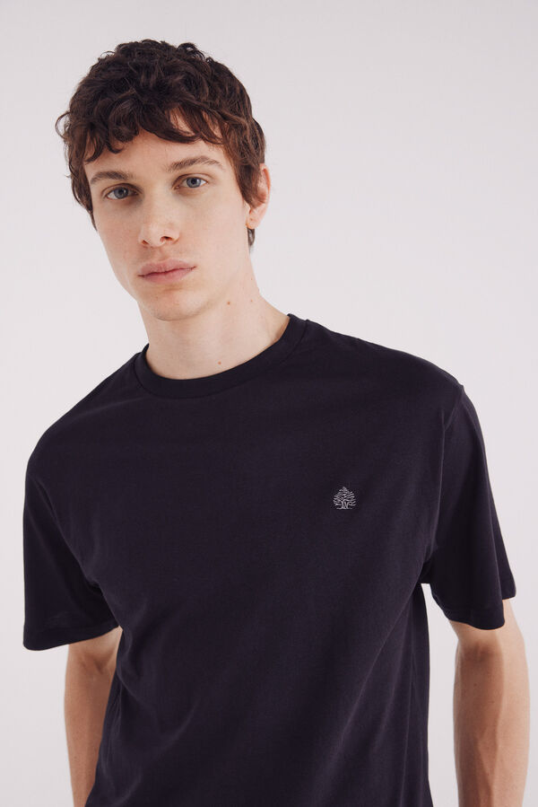 Springfield Camiseta b&aacute;sica com gola redonda preto