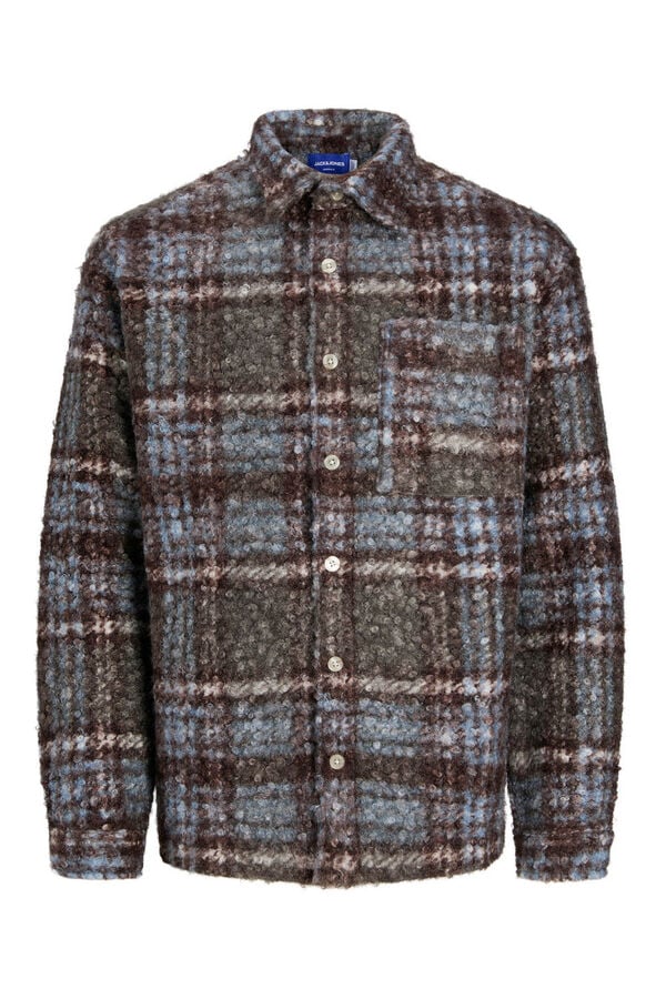Jack & Jones Sobrecamisa cuadros marr&oacute;n