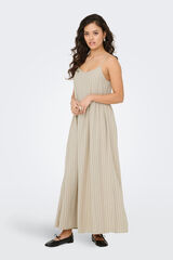 JDY Vestido midi lino nude