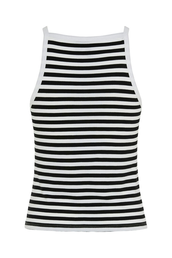 Pieces Top de rayas negro