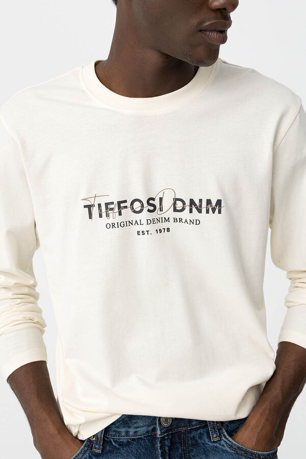 Tiffosi Camiseta Estampada de Manga Larga beige